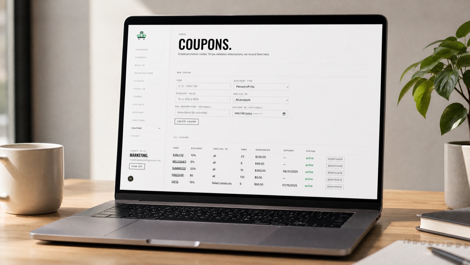 Stripe coupons