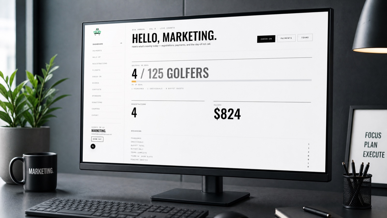 Admin dashboard